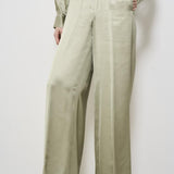 Pantaloni donna in raso salvia P04052 6638035 PESERICO 