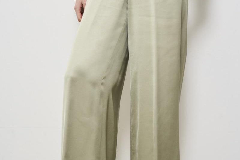 Pantaloni donna in raso salvia P04052 6638035 PESERICO 