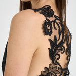 Top donna con ricami nero W08170581 BLACK MAURIZIO MYKONOS 