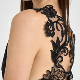 Top donna con ricami nero W08170581 BLACK MAURIZIO MYKONOS 