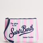 Pochette donna Aline a righe rosa e bianca ALINE 03280L MC2 SAINT BARTH 