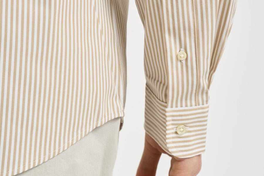 Camicia uomo a righe beige 710929344 500 RALPH LAUREN 