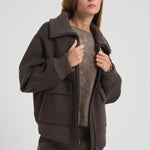 Giubbotto donna in lana grigio D431747 LEAK886MORO P.a.r.o.s.h. 