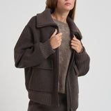 Giubbotto donna in lana grigio D431747 LEAK886MORO P.a.r.o.s.h. 
