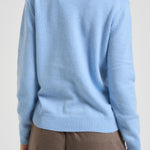 Maglia donna girocollo con ricamo celeste NEWQUEEN CAMP31 MC2 SAINT BARTH 