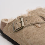 Scarpa donna Boston con pelliccia di agnello taupe 1028299 TAUPE BIRKENSTOCK 