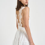 Abito donna lungo con pizzo bianco W06050581 WHITE MAURIZIO MYKONOS 