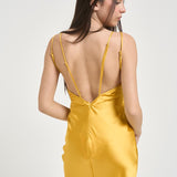 Abito donna satinato giallo ABR33 EV4 ELISABETTA FRANCHI 
