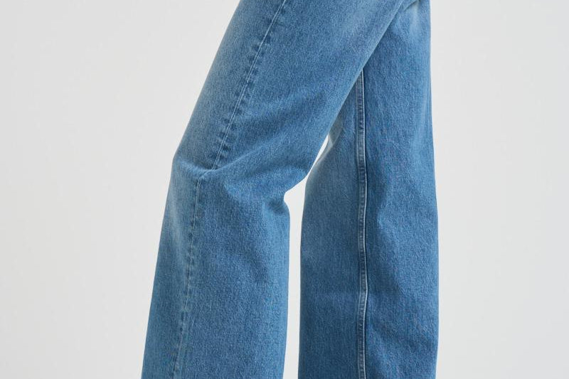 Jeans donna in cotone a gamba larga 7135 447 ANINE BING 