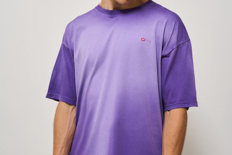 T-shirt uomo viola délavé A17627 OPKAL60P DIESEL 