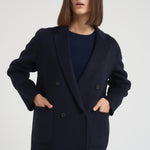 Cappotto donna corto doppiopetto blu notte MERYL NAVY BLUE ACCADEMIE TESSILI 