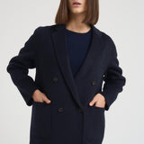 Cappotto donna corto doppiopetto blu notte MERYL NAVY BLUE ACCADEMIE TESSILI 