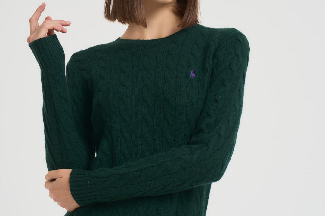 Maglia donna a girocollo verde 211971865 009 RALPH LAUREN 