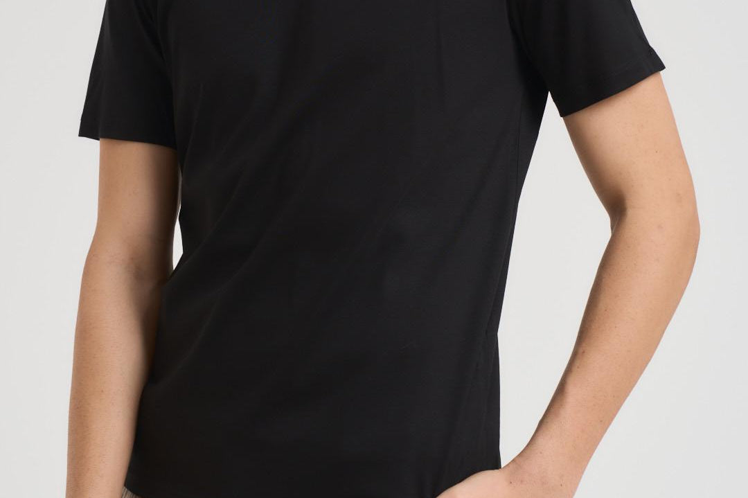 T-shirt uomo nera SH000760 NERO ACCADEMIE TESSILI 
