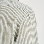 Camicia uomo in lino a righe verde 710B15594 001 RALPH LAUREN 