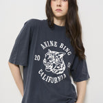 T-shirt donna nera avi tee collegiate leopard 10922 BLK5 ANINE BING 