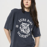 T-shirt donna nera avi tee collegiate leopard 10922 BLK5 ANINE BING 