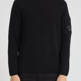 Maglione uomo girocollo a coste lunghe nero MKN015A 00668A999 CP COMPANY 