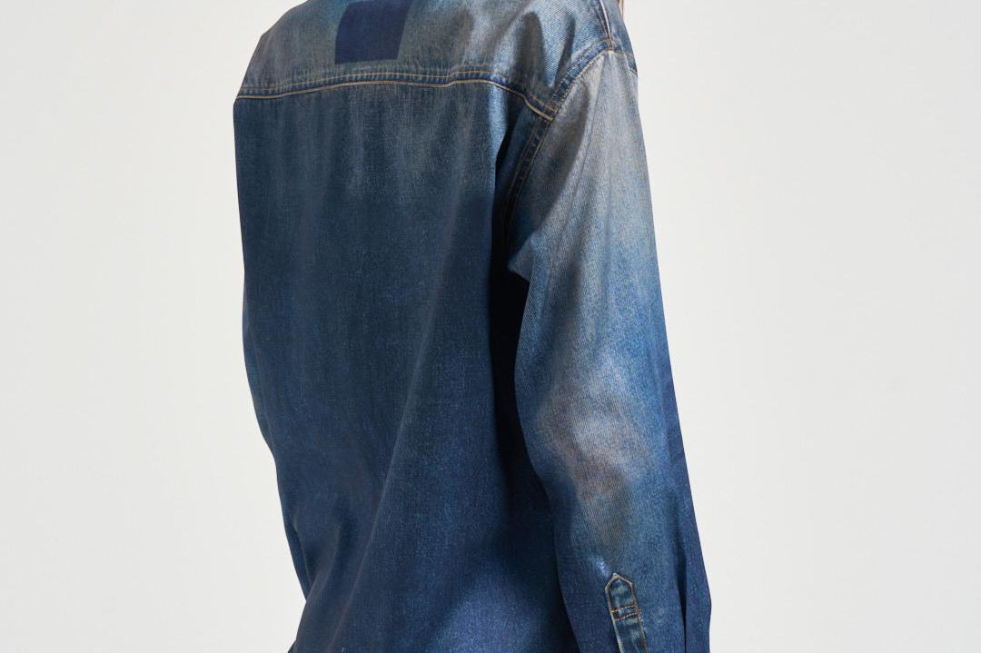 Camicia donna in denim blu slavato GWP02525 P00240650100 GOLDEN GOOSE 