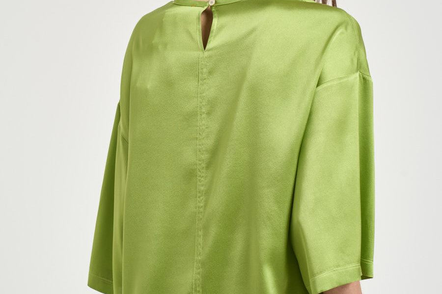 Blusa donna in seta verde brillante 14580 6028 FORTE FORTE 