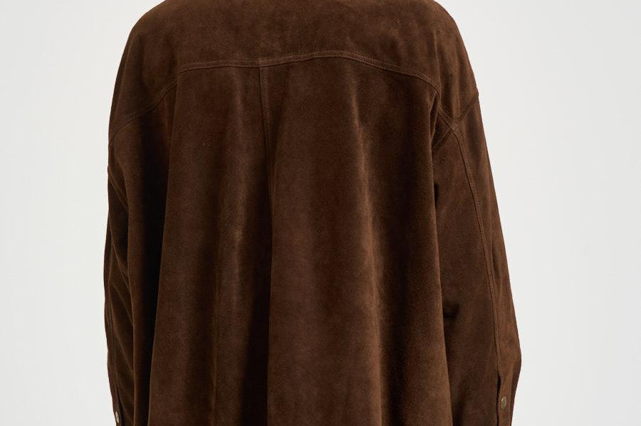 Camicia donna in suede marrone S1177 306 BAZAR DELUXE 