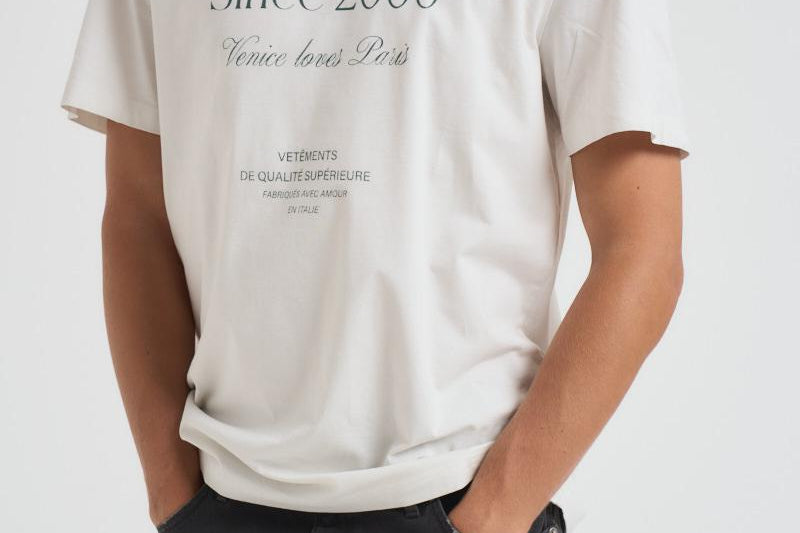 T-shirt uomo girocollo bianca GMP01220 P00225411616 GOLDEN GOOSE 