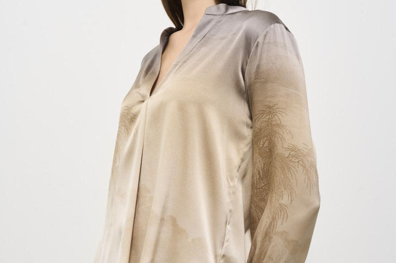 Camicia donna in seta Adastrgum beige 12437 514925 PIERRE-LOUIS MASCIA 