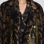 Cappotto lungo Revdox in fantasia nero 12438 516458 PIERRE-LOUIS MASCIA 