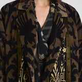 Cappotto lungo Revdox in fantasia nero 12438 516458 PIERRE-LOUIS MASCIA 
