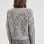 Maglia donna a rombi grigio chiaro ELLADE 002 MAX MARA STUDIO 