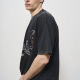 T-shirt uomo girocollo grigia con stampa MLM41135 VINTAGE BLACK003 REPRESENT 