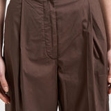 Pantalone donna gamba larga marrone AXEL T0215BROWN THE LATEST 