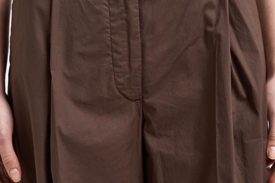 Pantalone donna gamba larga marrone AXEL T0215BROWN THE LATEST 