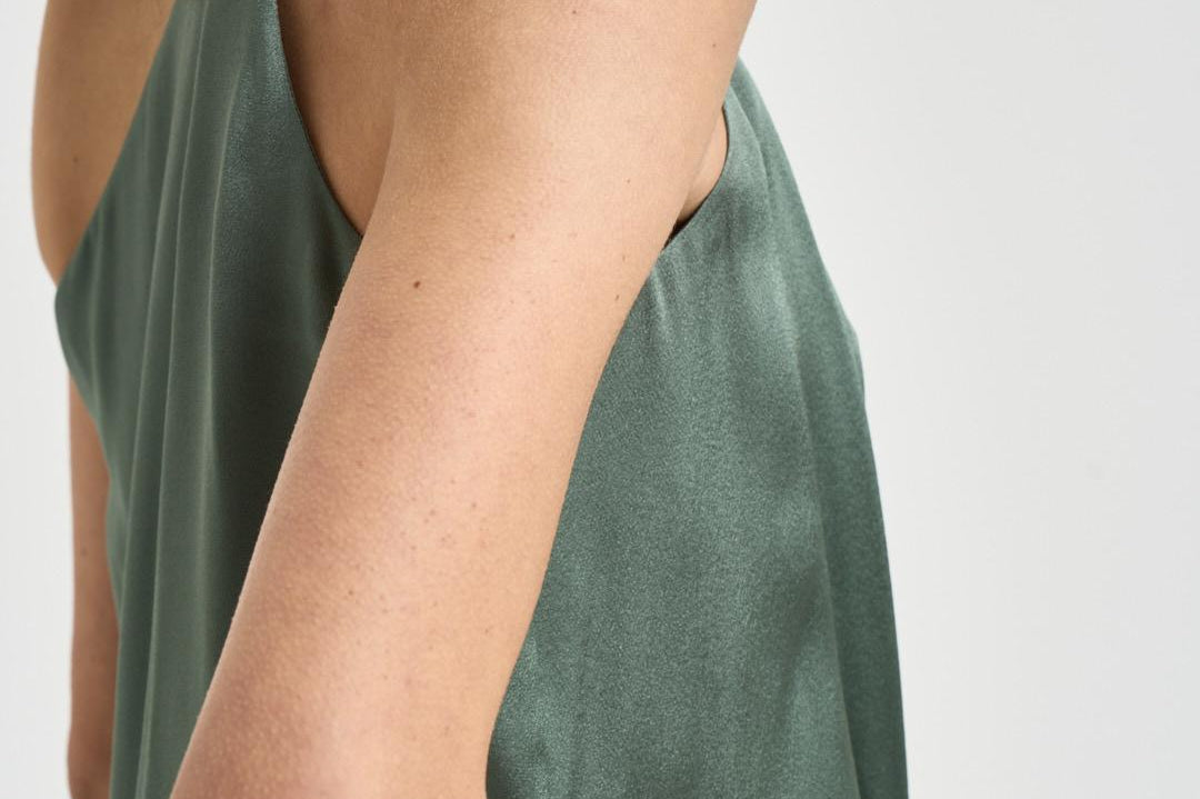 Top monospalla Carmita donna verde salvia Y6SM03 S29 SEMICOUTURE 