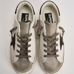 Sneakers donna Super Star bianche e glitter marroni GWF00101 F00812212386 GOLDEN GOOSE 
