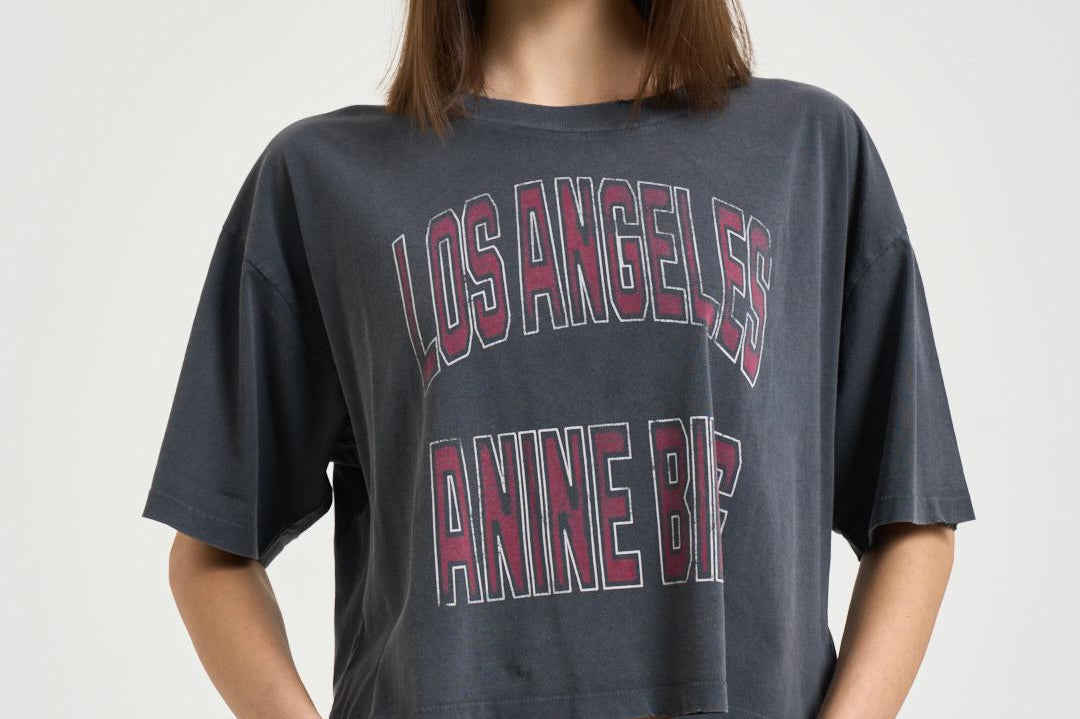 T-shirt donna cropped Johnny antracite 11739 WBL1WASHEDBLACK ANINE BING 