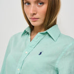 Camicia donna in lino verde acqua 211970730 013 RALPH LAUREN 