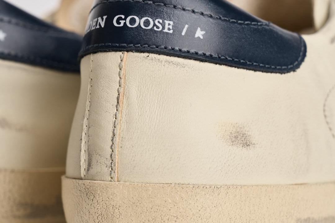 Sneakers uomo Super-star crema e blu GMF00101 F00416415430 GOLDEN GOOSE 