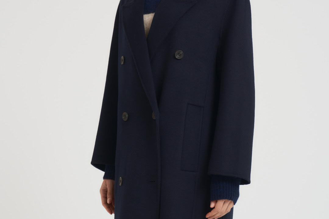 Cappotto donna doppiopetto blu notte JULIE NAVY BLUE ACCADEMIE TESSILI 