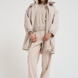 Parka donna ampio midi panna GAIL 001 MAX MARA STUDIO 