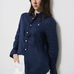 Camicia donna in lino blu 211970730 002 RALPH LAUREN 