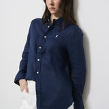 Camicia donna in lino blu 211970730 002 RALPH LAUREN 