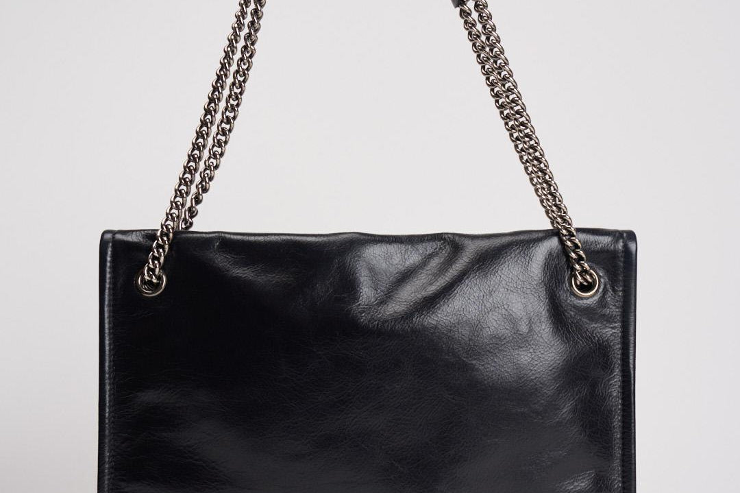 Borsa donna Venus Gotham Large a spalla in pelle lucida nera B02212GOT NERO ORCIANI 