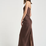 Abito donna satinato marrone 14555 3093 FORTE FORTE 