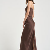 Abito donna satinato marrone 14555 3093 FORTE FORTE 
