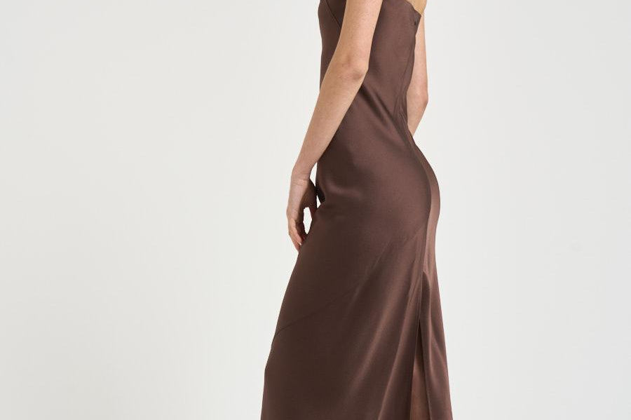 Abito donna satinato marrone 14555 3093 FORTE FORTE 