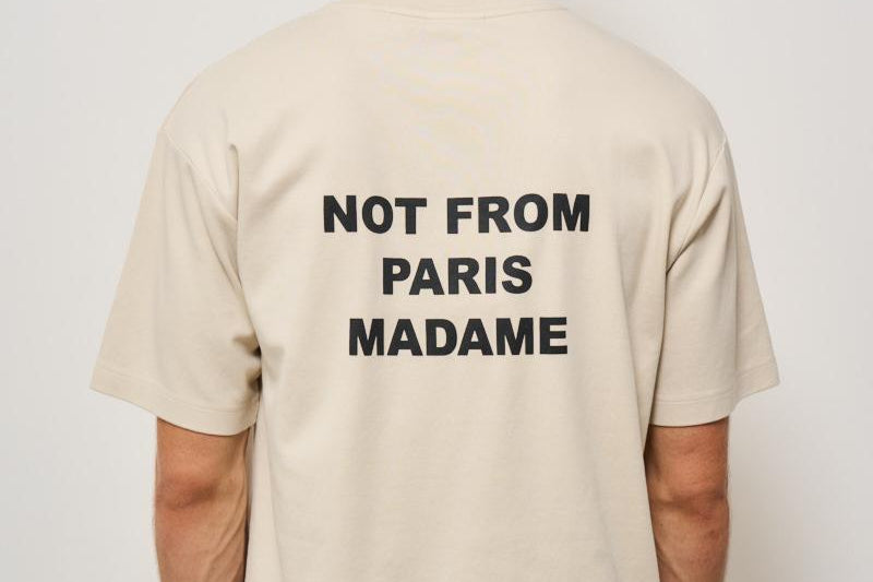 T-shirt uomo girocollo beige TS203 CO0002MT DROLE DE MONSIEUR 