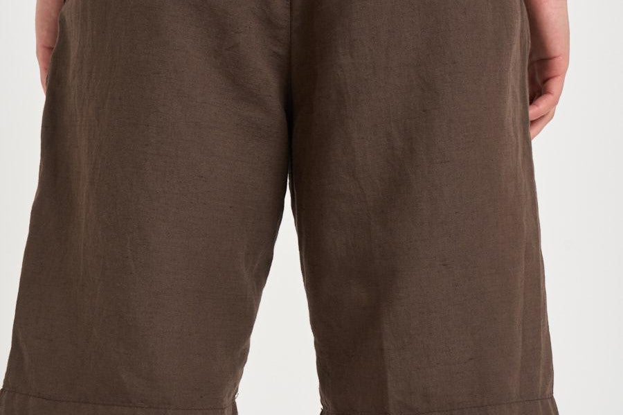 Bermuda uomo in lino marrone 26P717 82 PERFECTION 