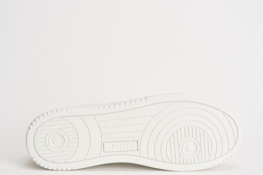 Sneakers uomo Medialist Low in pelle bianca e beige AULM LS30 AUTRY 