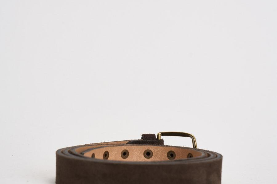 Cintura donna con borchie in suede marrone KXCI2926 MORO KIKISIX 